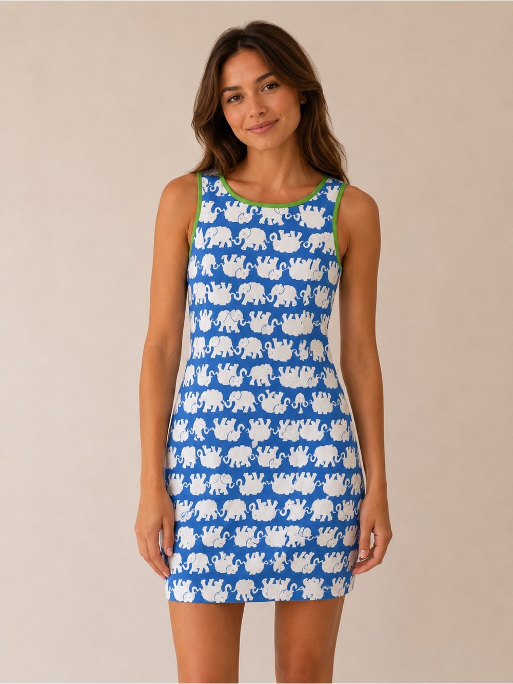 Lilly Pulitzer Elephant Print Shift Dress Size 6 🐘💙